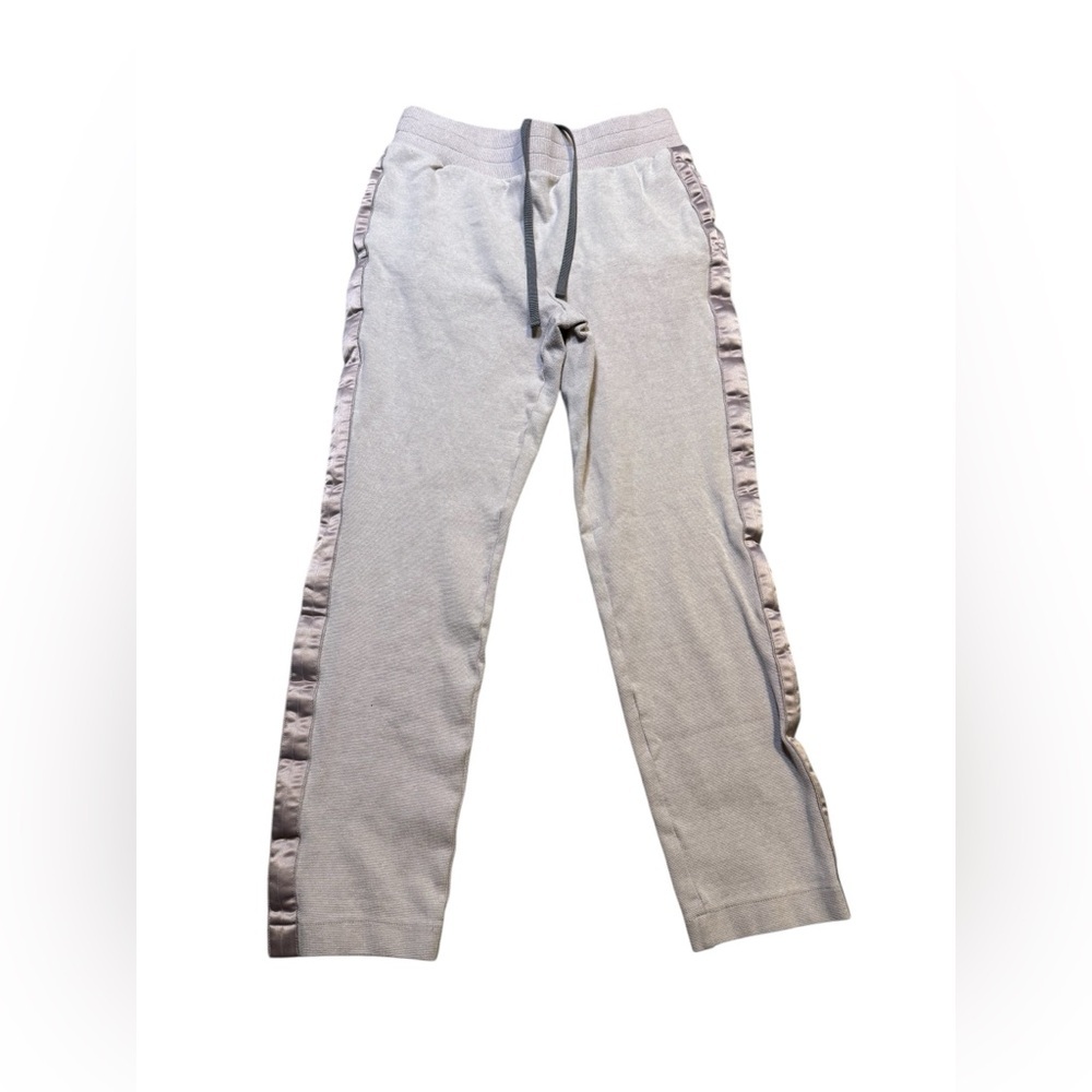 👖 Varley Track Pants Women’s M Gray Pink Side Stripe Drawstring Lounge Joggers 👖